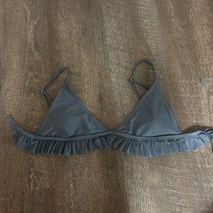 Grey fringe bikini top